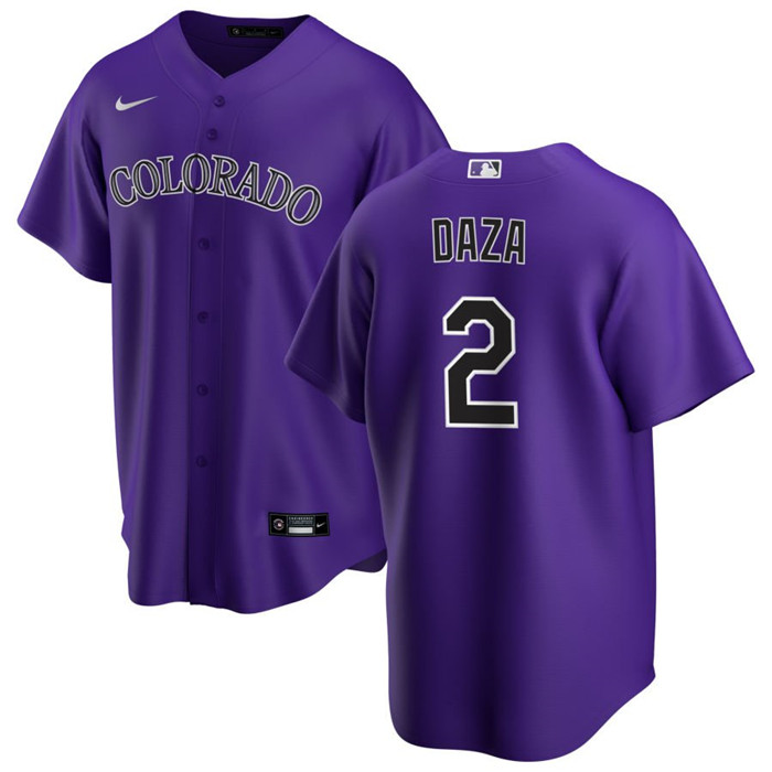 Men's Colorado Rockies #2 Yonathan Daza Purple Stitched Baseball Jersey